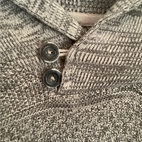 🍉Denver Hayes Men’s sweater, M, light grey, white, 100% cotton, cowl neck - Picture 3 of 10